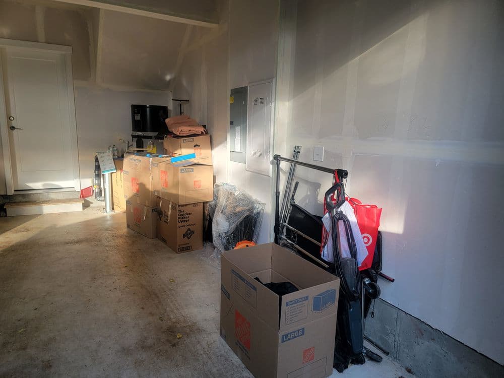 Clearing out a home's backyard space.